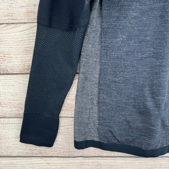 Smartwool Intraknit Merino Tech 1/2 Zip Hoodie Mens Medium Navy Blue - Picture 13 of 14